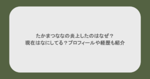たかまつななの炎上したのはなぜ？現在はなにしてる？プロフィールや経歴も紹介